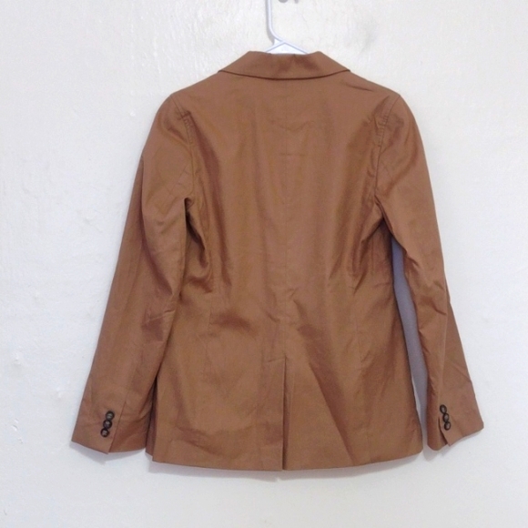 Banana Republic Vintage Brown 2 Button Cotton Blazer Size 4 NWT - Picture 2 of 11